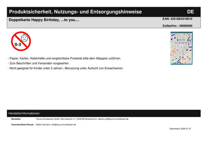 Doppelkarte Happy Birthday, ...to you....