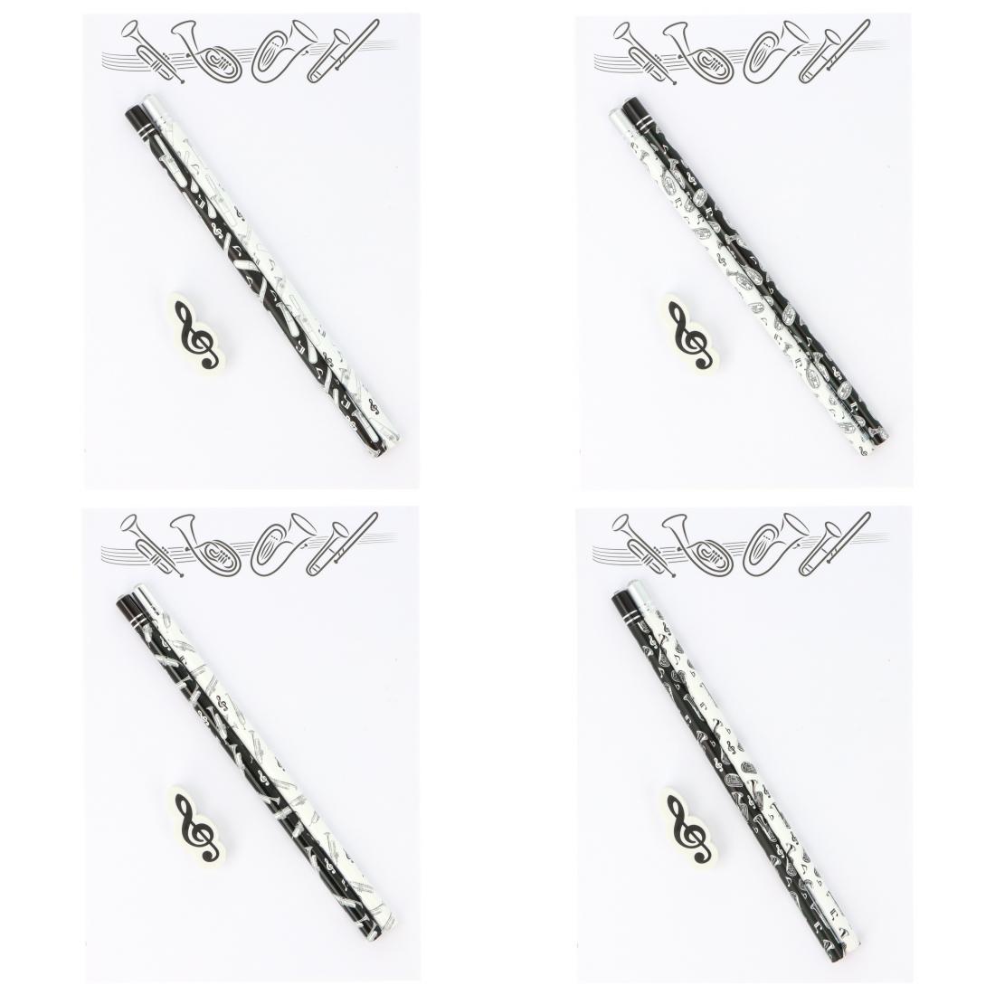 Schreibset mit Notizblock A5 "Blasinstrumente Variante 1", Bleistiften und Radiergummi