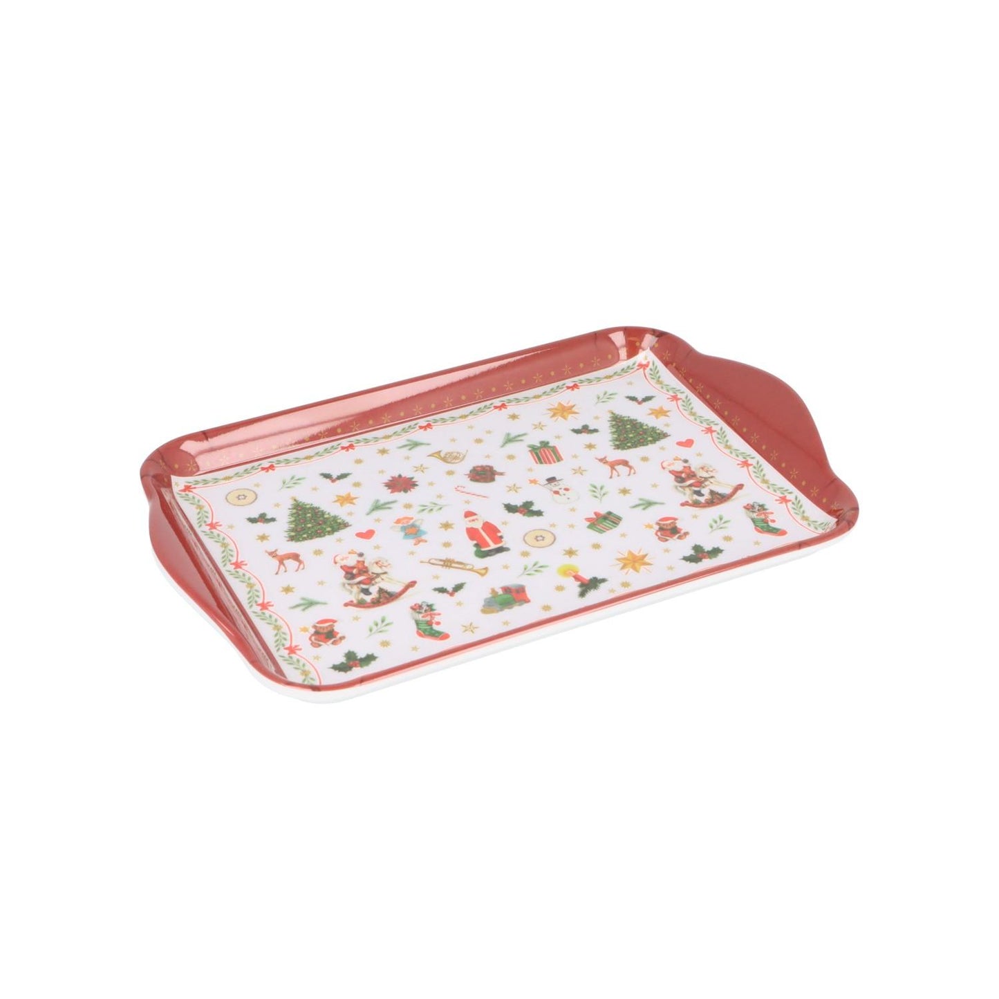Kleines Servierbrett Ornaments all over red