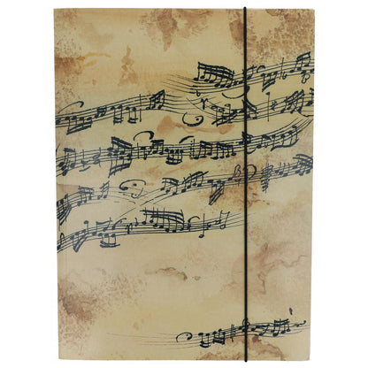5 x cremefarbene Sammelmappe mit Notenlinien