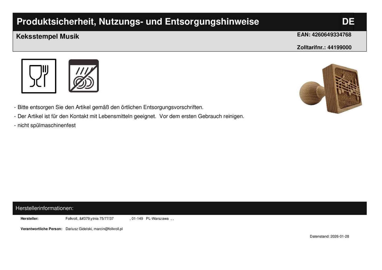 Geschenkset  Weihnachtsbäckerei mit Keksstempel, Schnappi-Handschuh und Weihnachtsgewürz in Faltschachtel mit Sichtfenster