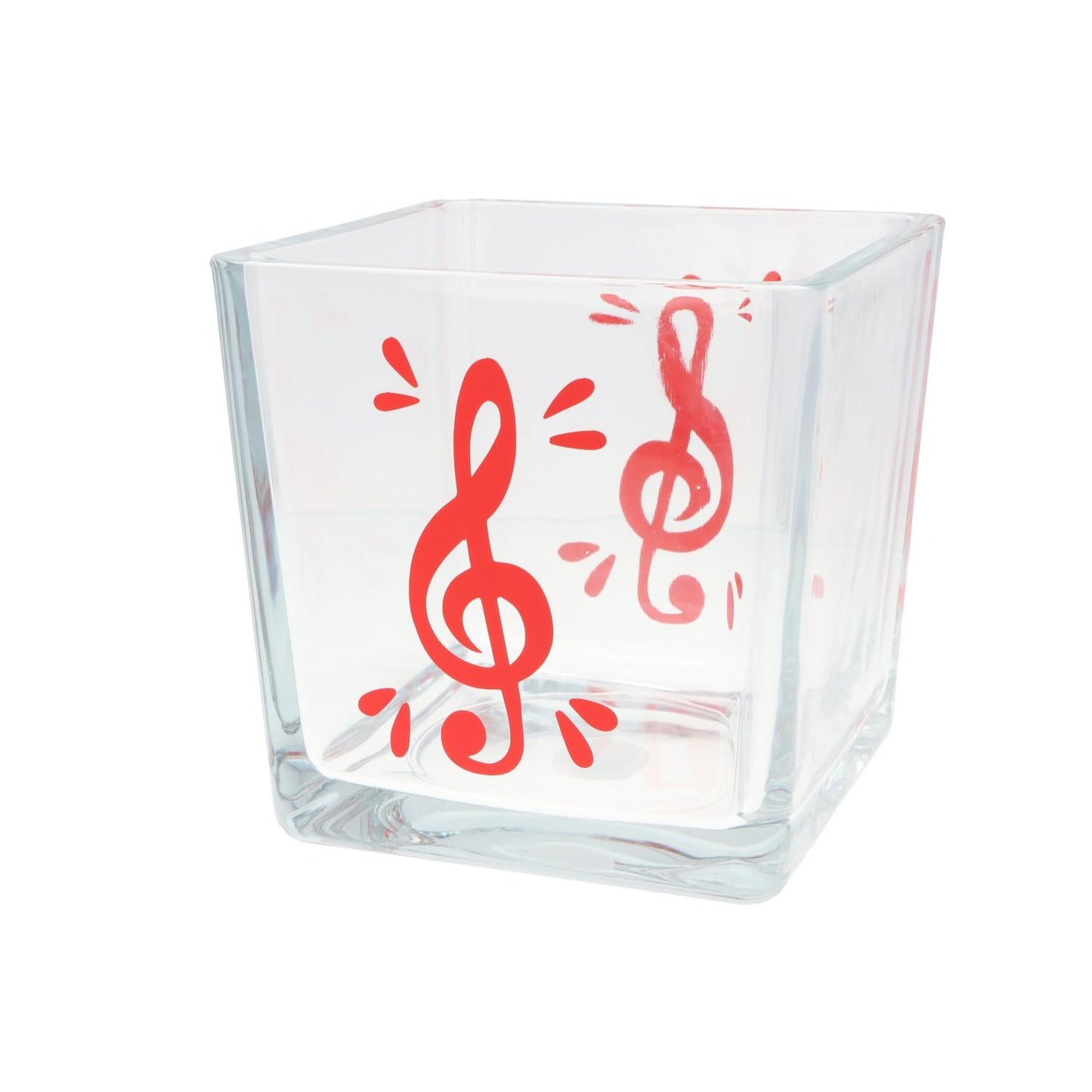 Glas-Vase mit Violinschlüssel