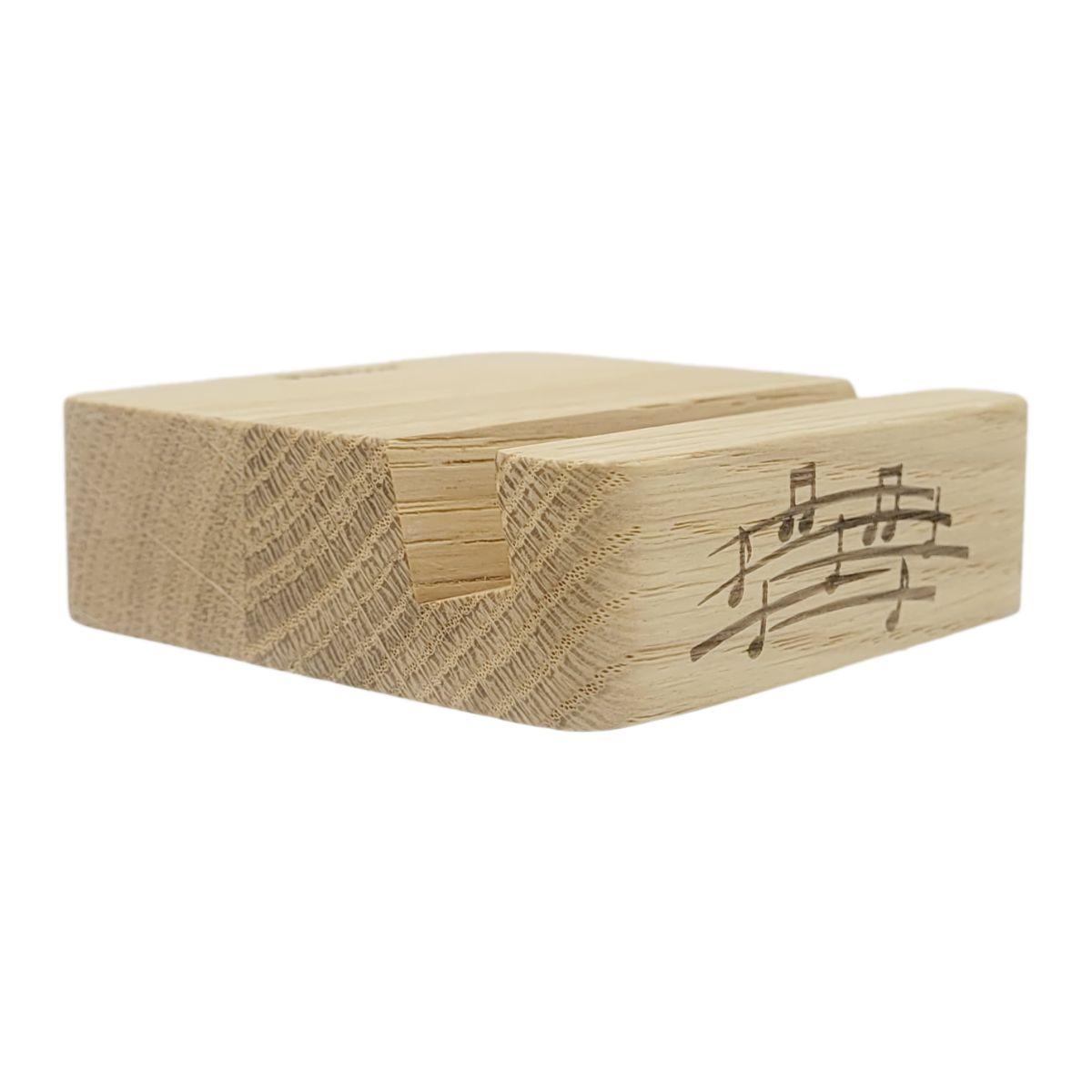 Handyhalter aus Holz mit Notenlinien
