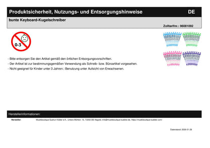 bunte Keyboard-Kugelschreiber