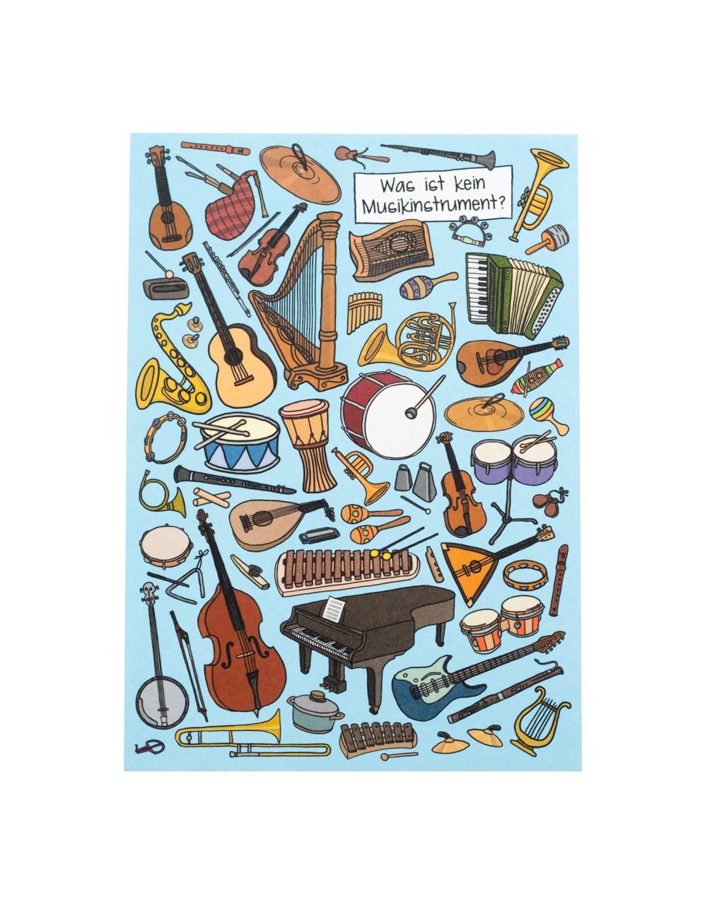 Postkarte "Was ist kein Musikinstrument?"