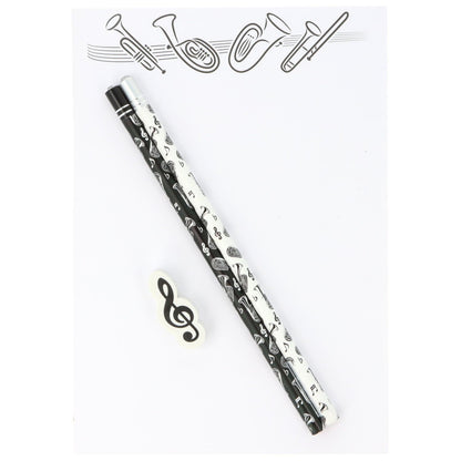 Schreibset mit Notizblock A5 "Blasinstrumente Variante 1", Bleistiften und Radiergummi