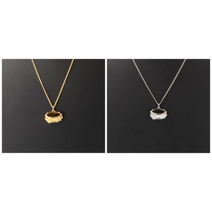 Snare drum pendant, with chain, silver-plated or gold-plated