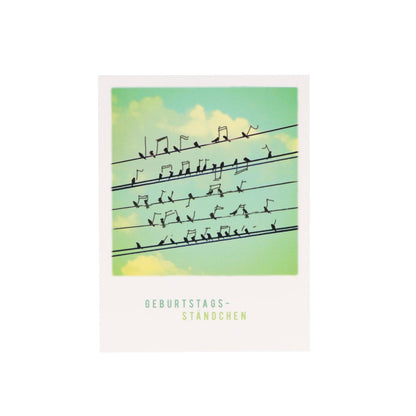 PolaCärdchen, Geburtstagsständchen (Vögel auf Stromleitungen)
