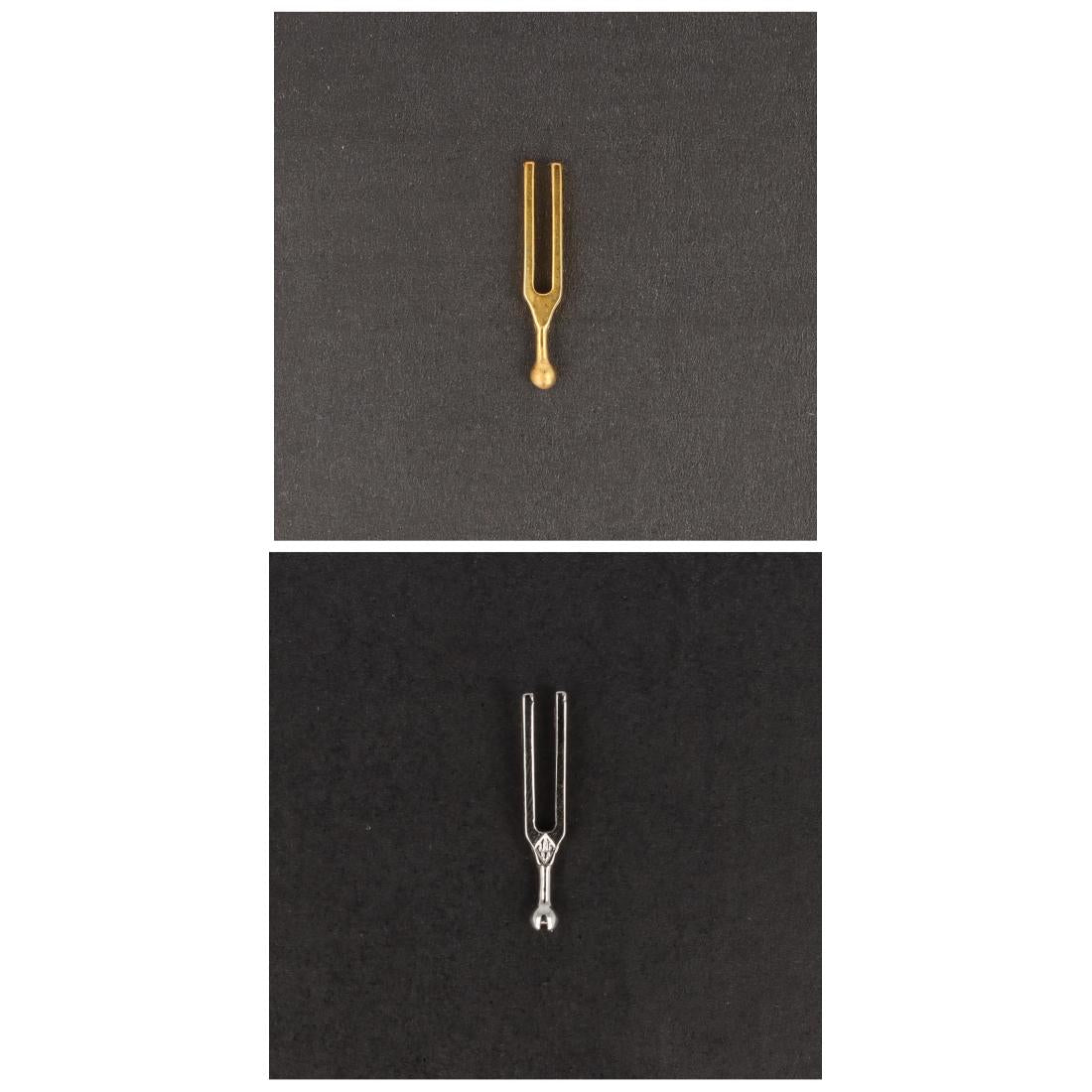 tuning fork pin, silver-plated or gold-plated