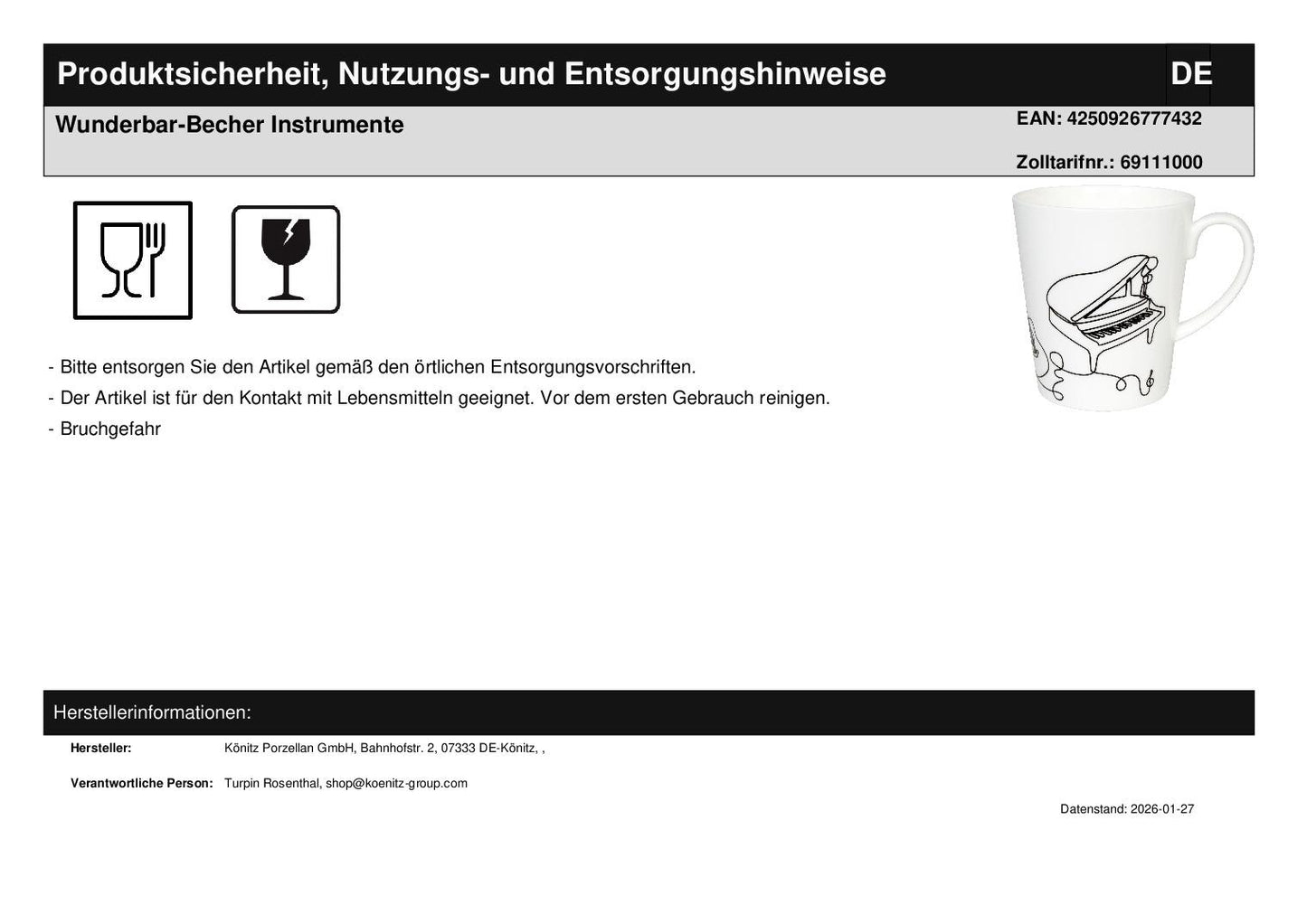 Wunderbar-Becher Instrumente