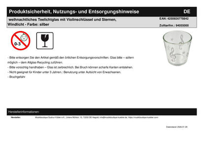 Weihnachtliches Geschenkset mit Serviette, Windlicht und Engel in Faltschachtel mit Sichtfenster - Instrument: Basstrommel