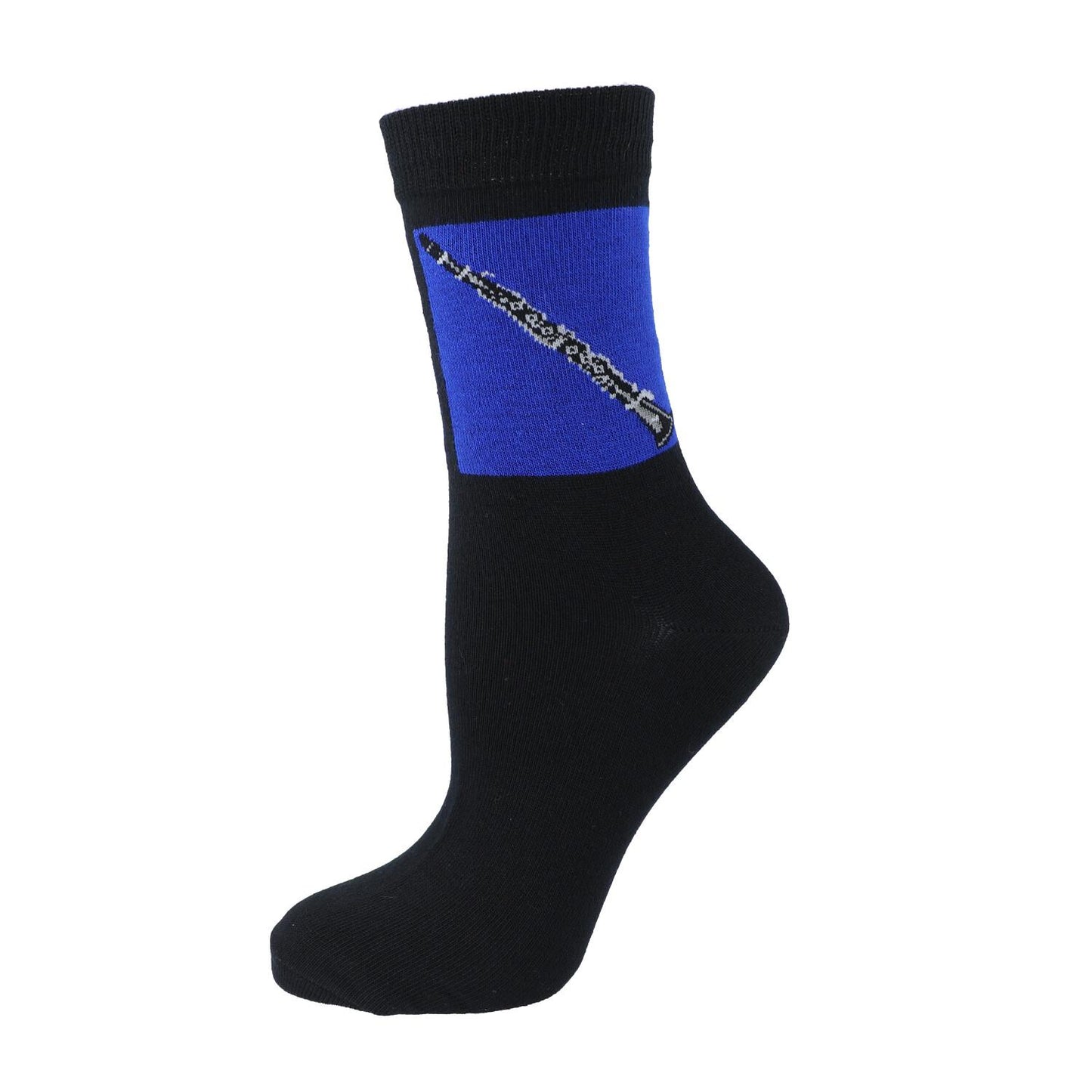 Socken mit eingewebter Klarinette, Musik-Socken