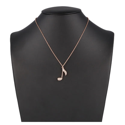 Anhänger mit Kette "Strauss Note" in Roségold mit Kristallen