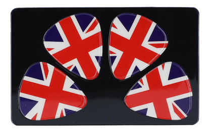 Plektrum-Karte mit 4 Plektren, Union Jack