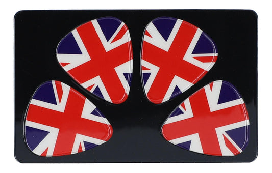 Plektrum-Karte mit 4 Plektren, Union Jack