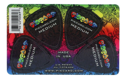 Plektrum-Karte mit 4 Plektren, 3D Skulls