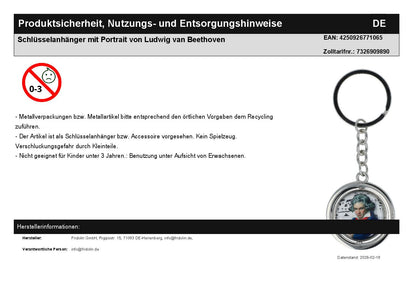 Schlüsselanhänger mit Portrait von Ludwig van Beethoven