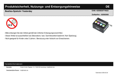 Beatles-Spieluhr Yesterday