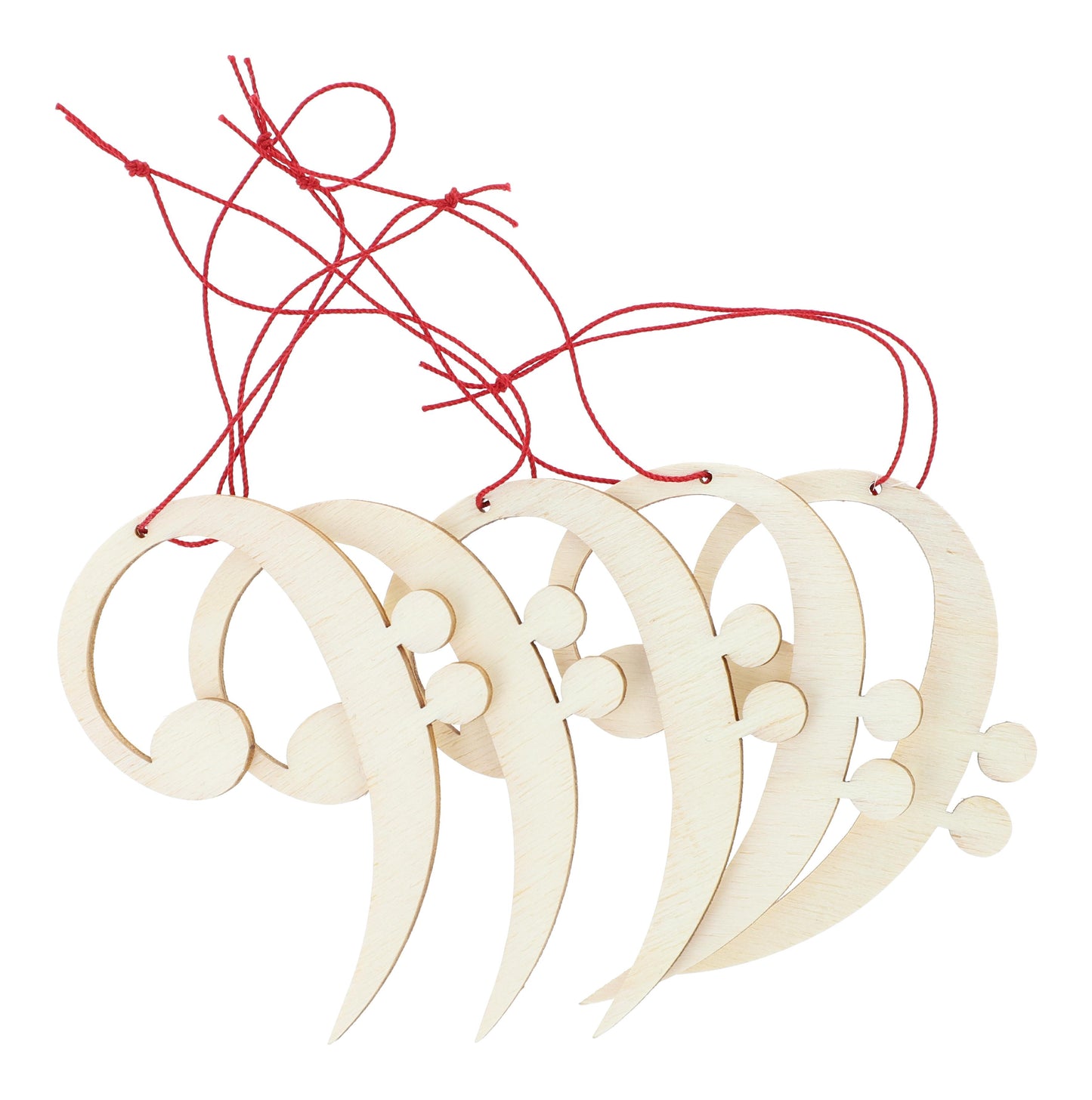 5er-Set Pappelholz-Anhänger