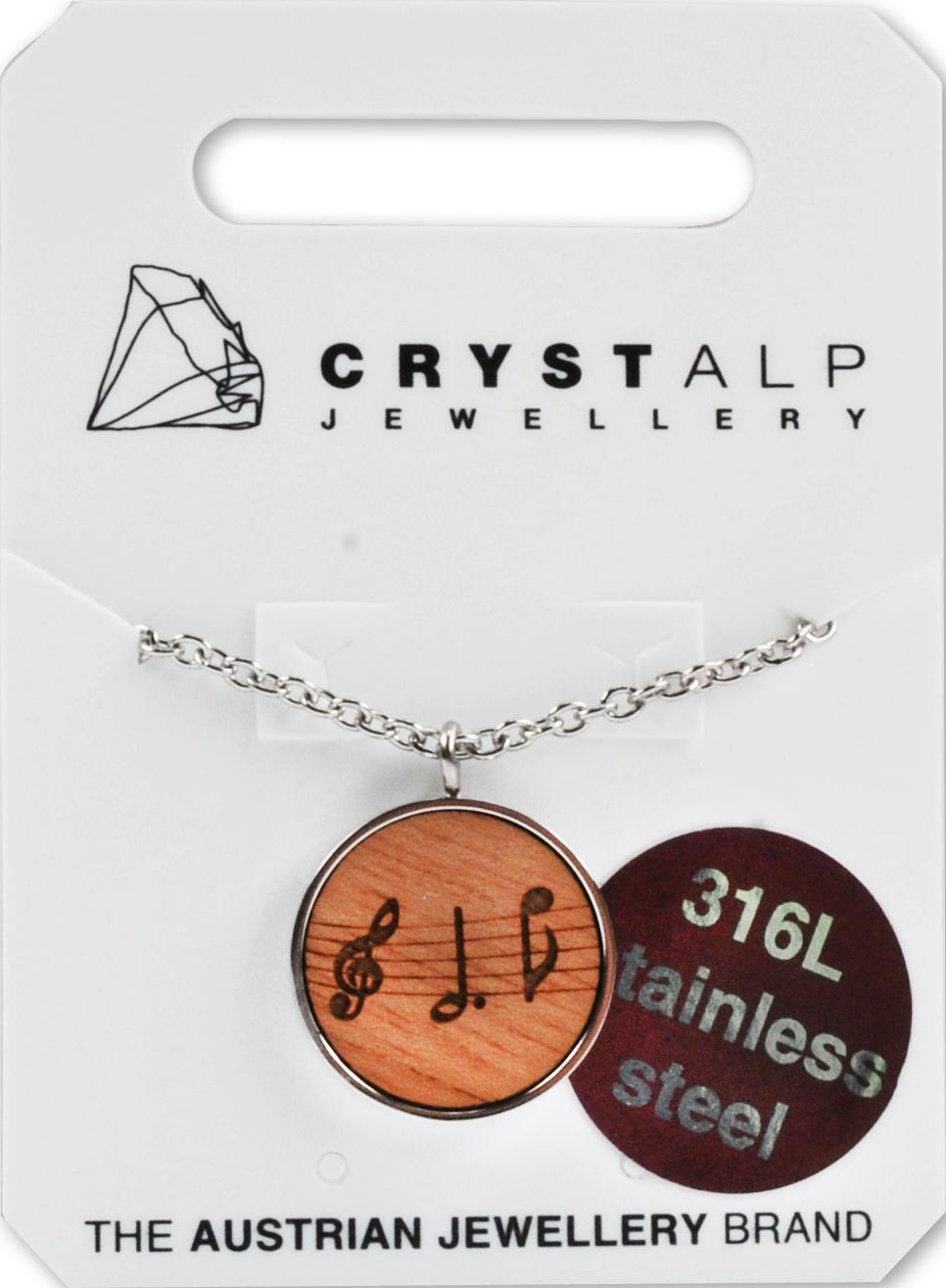 Note mix pendant made of stainless steel and walnut