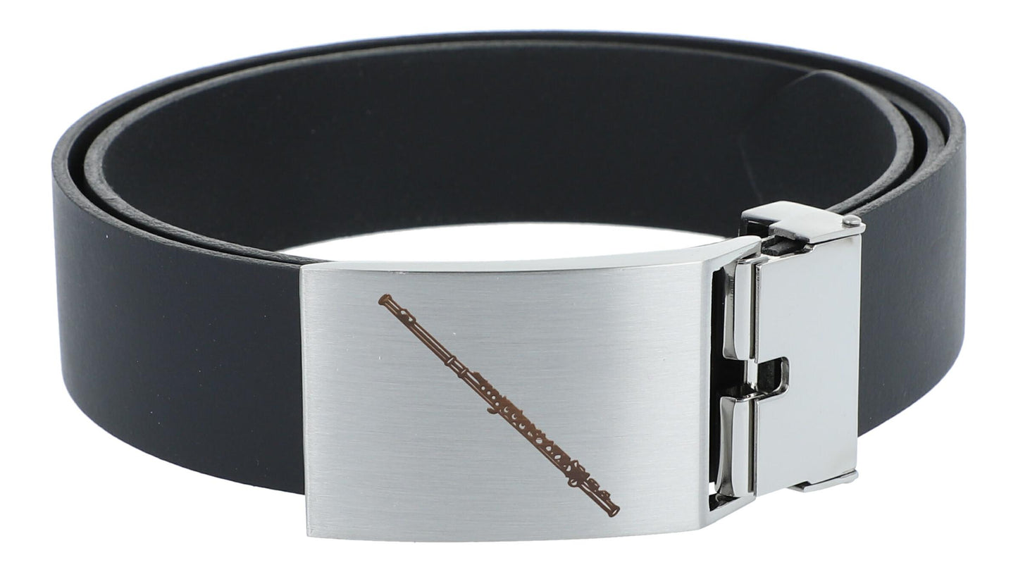 Ledergürtel und Schließe mit diversen Instrumenten