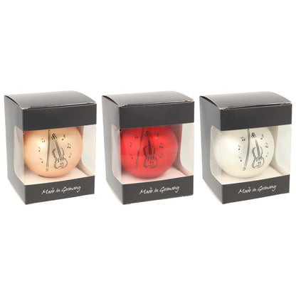 Christmas ball with violin print (single), various colors