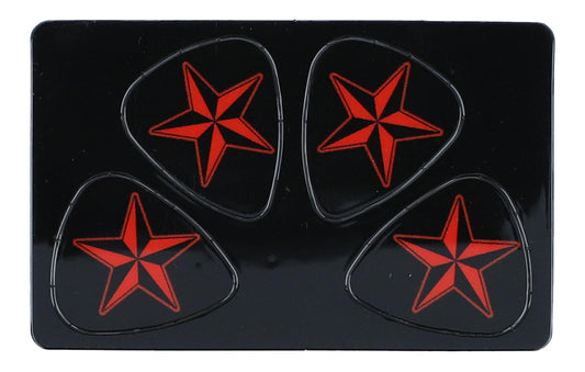 Plektrum-Karte mit 4 Plektren, Nautical Star
