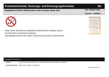 Doppelkarte Schöne Weihnachten und ein gutes neues Jahr