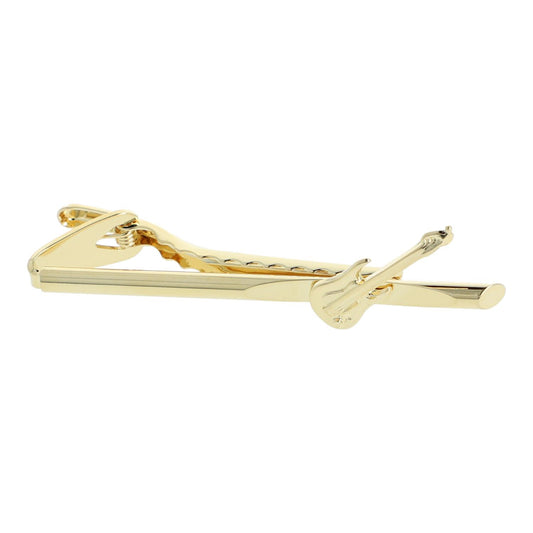 electric guitar tie clip, gold-plated