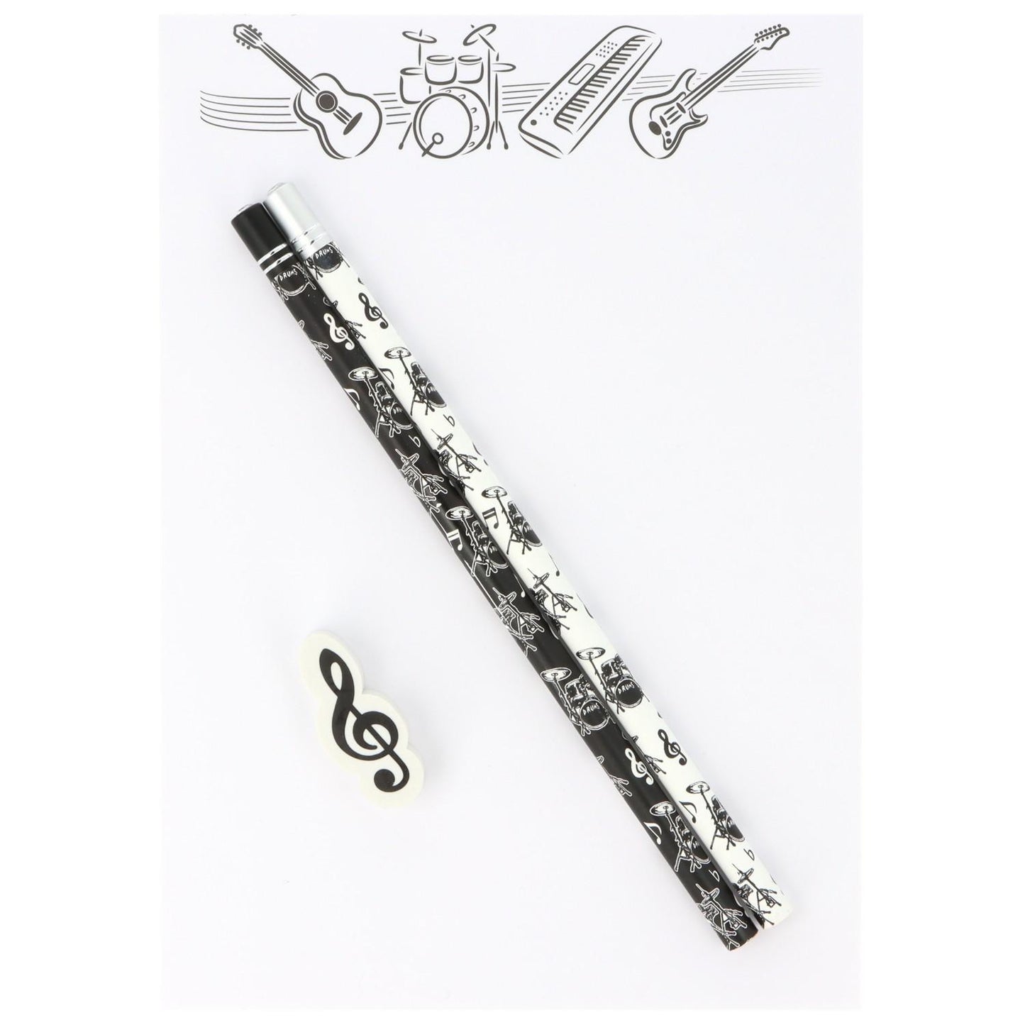 Schreibset mit Notizblock A5 "Band", Bleistiften und Radiergummi