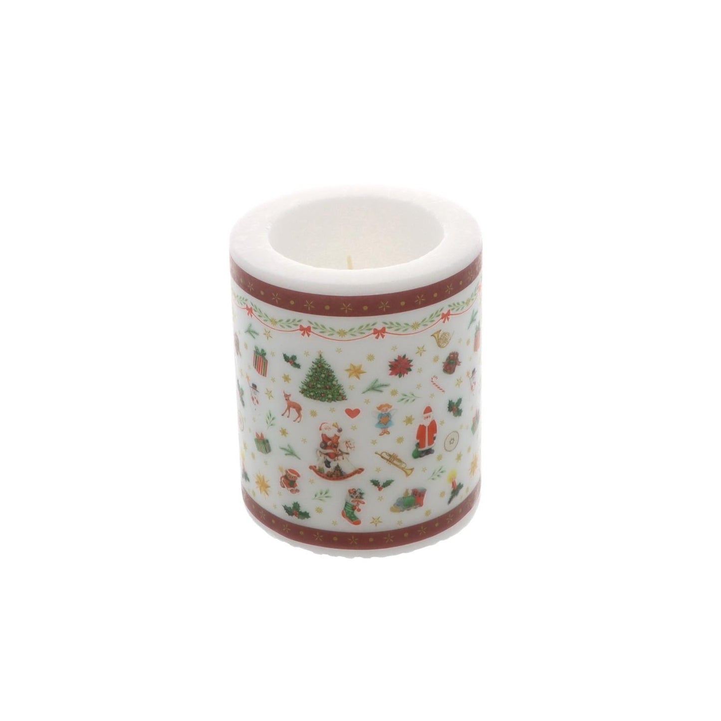 Kerze Ornaments all over red (small)