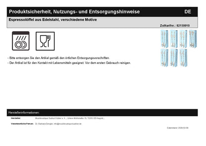 Geschenkset mit Espressoset Pusteblume und Espressolöffel  in Faltschachtel mit Sichtfenster