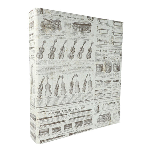 wide folder VINTAGE with instruments and text for DIN A4
