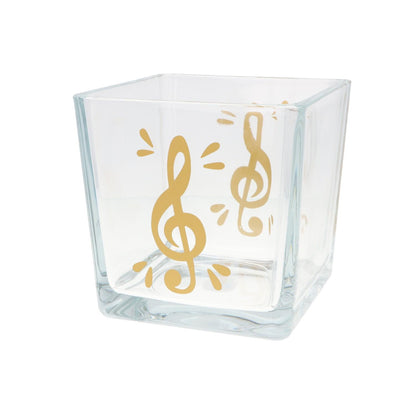 Glas-Vase mit Violinschlüssel