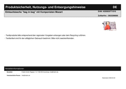 Einkaufstasche "bag in bag" mit Komponisten Mozart