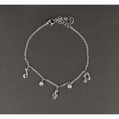 Armband aus Edelstahl mit Noten und Violinschlüssel-Anhängern