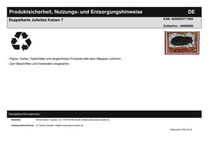 Double Card Juliette's Cats 7