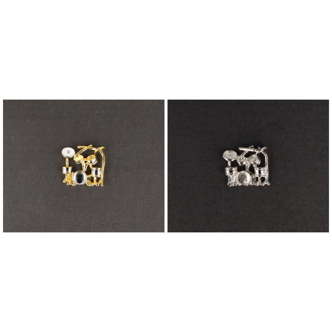 Drum pin, silver-plated or gold-plated