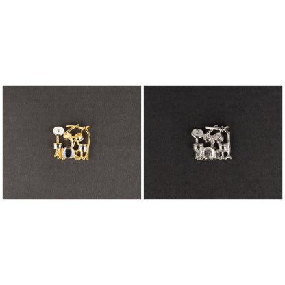 Drum pin, silver-plated or gold-plated