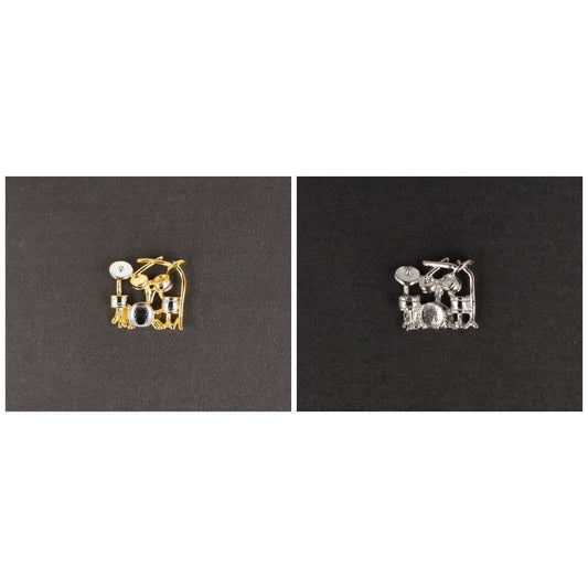 Schlagzeug-Pin, versilbert oder vergoldet