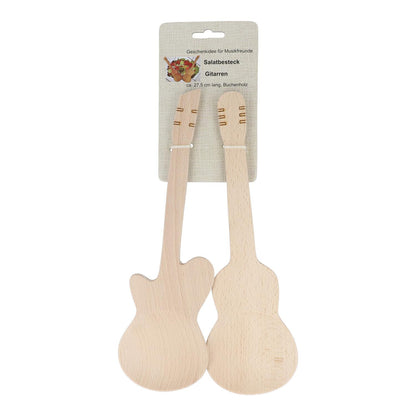 Gitarren-Salatbesteck aus Buchenholz
