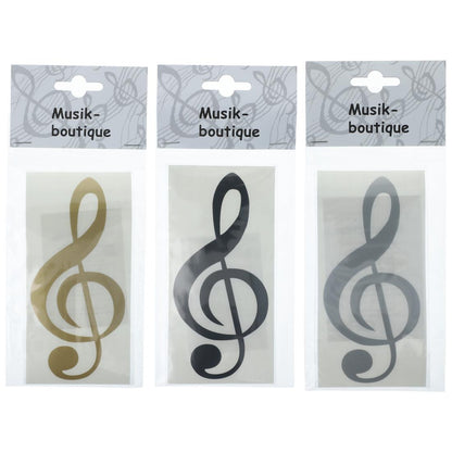 Violinschlüssel-Sticker in schwarz, silber oder gold