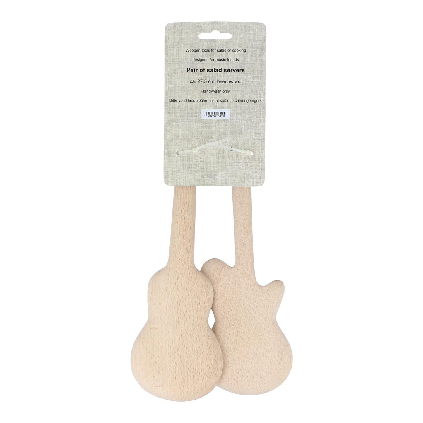 Gitarren-Salatbesteck aus Buchenholz
