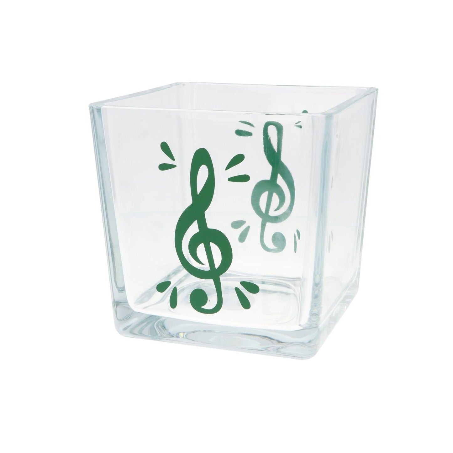 Glas-Vase mit Violinschlüssel