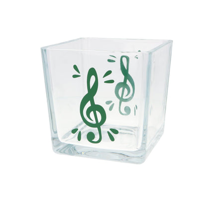 Glas-Vase mit Violinschlüssel