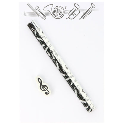 Schreibset mit Notizblock A5 "Blasinstrumente Variante 2", Bleistiften und Radiergummi