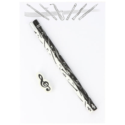 Schreibset mit Notizblock A5 "Holzblasinstrumenten", Bleistiften und Radiergummi