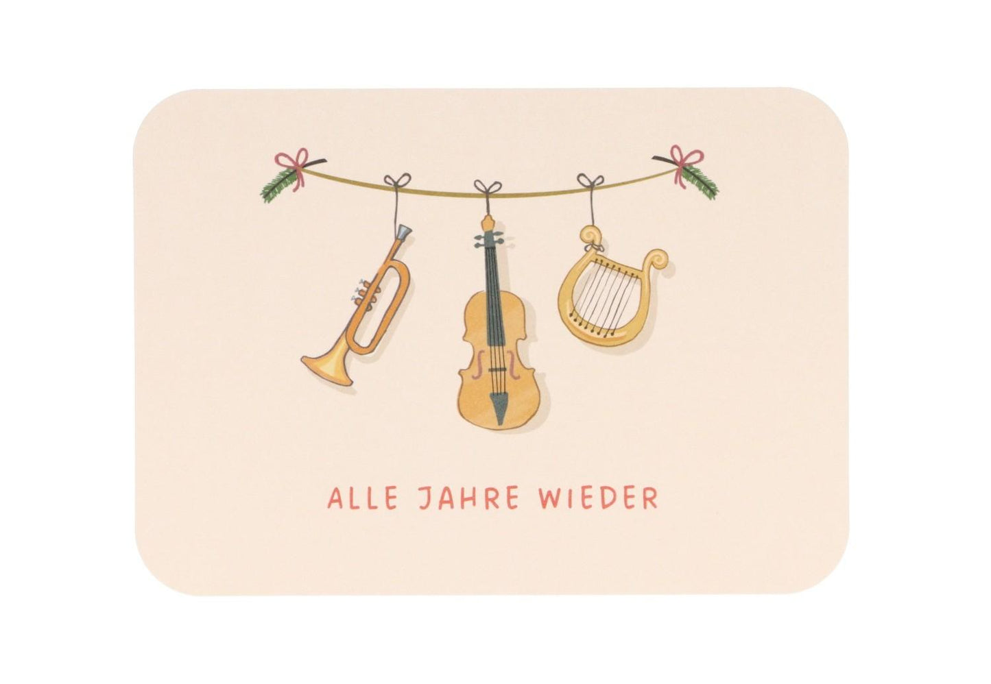 Postkarte Alle Jahre wieder (Instrumente)