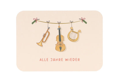 Postkarte Alle Jahre wieder (Instrumente)