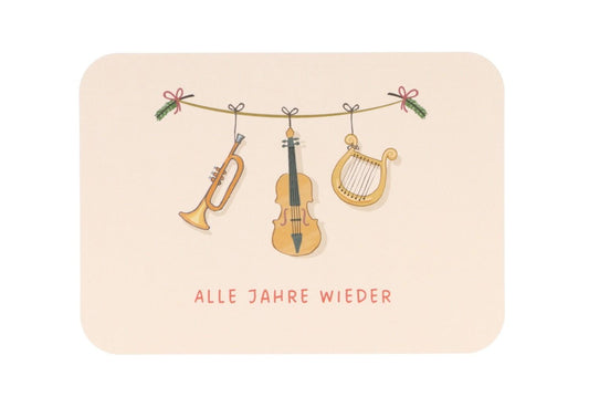 Postkarte Alle Jahre wieder (Instrumente)